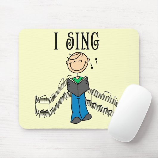 Mannelijke I Sing T-shirts en cadeautjes Muismat (Met muis)