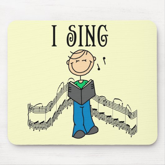 Mannelijke I Sing T-shirts en cadeautjes Muismat (Voorkant)