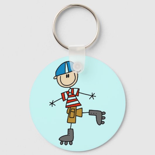 Mannelijke in-line Skating-overhemden en -cadeaus Sleutelhanger (Voorkant)