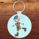 Mannelijke in-line Skating-overhemden en -cadeaus Sleutelhanger (Voorkant)