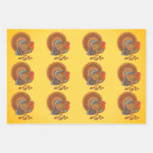 Mannelijke kalkoenen Fanned Tails in bladeren Herf Inpakpapier Vel (Voorkant 2)