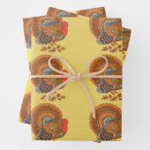 Mannelijke kalkoenen Fanned Tails in bladeren Herf Inpakpapier Vel (In situ)