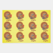 Mannelijke kalkoenen Fanned Tails in bladeren Herf Inpakpapier Vel (Voorkant 3)