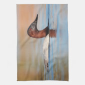 Mannelijke kanvasback-eend theedoek (Verticaal)