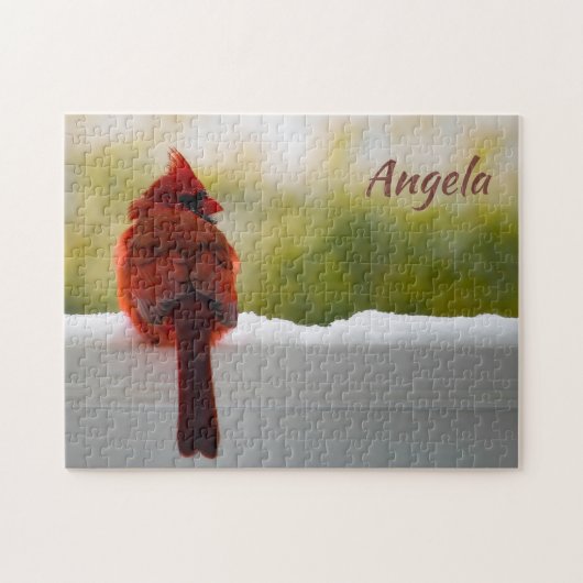 Mannelijke kardinaal 14x11 uitdagend legpuzzel (Horizontaal)