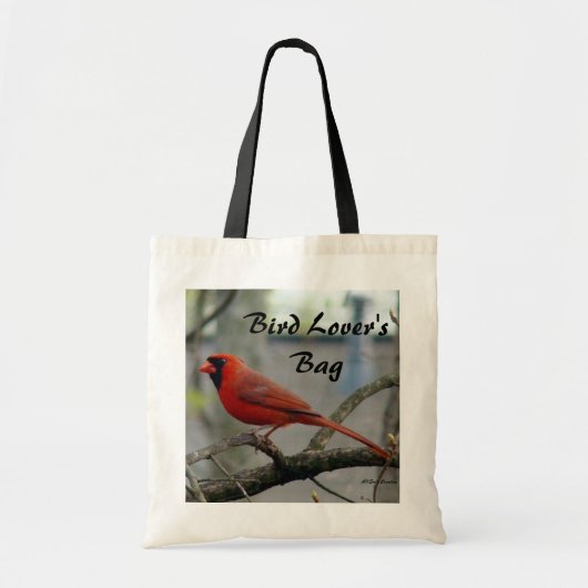 Mannelijke kardinaal "Bird Lover's" Tote Bag (Voorkant)