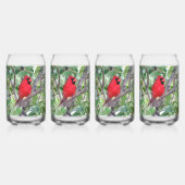 Mannelijke kardinaal blik glas — Achtertuin vogel  (Achterkant)