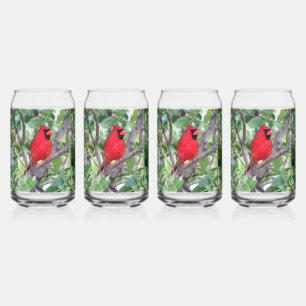 Mannelijke kardinaal blik glas — Achtertuin vogel