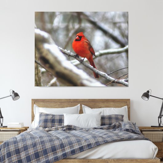 Mannelijke kardinaal canvas afdruk (Insitu (Slaapkamer))