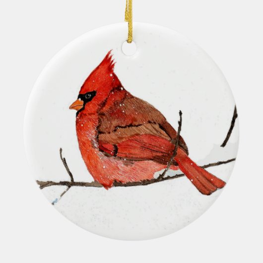 Mannelijke kardinaal en Vrouw Keramisch Ornament (Achterkant)