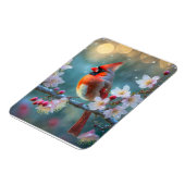 Mannelijke kardinaal in de Moonlight Cherry Blosso Magneet (Linkerzijde)