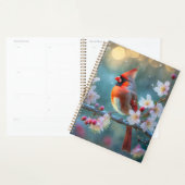 Mannelijke kardinaal in de Moonlight Cherry Blosso Planner (Display)