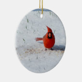 Mannelijke kardinaal in sneeuwkeramisch sierlijk keramisch ornament (Rechts)