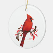 Mannelijke kardinaal keramisch ornament (Links)