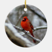 Mannelijke kardinaal keramisch ornament (Achterkant)