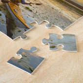Mannelijke kayaker zee kayak op stilstaand water legpuzzel (Zijkant)