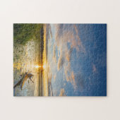 Mannelijke kayaker zee kayak op stilstaand water legpuzzel (Horizontaal)