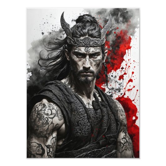 Mannelijke Keltische krijger A Foto Afdruk (Voorkant)