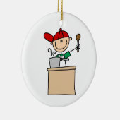 Mannelijke keuze Afbeelding Cook Keramisch Ornament (Rechts)