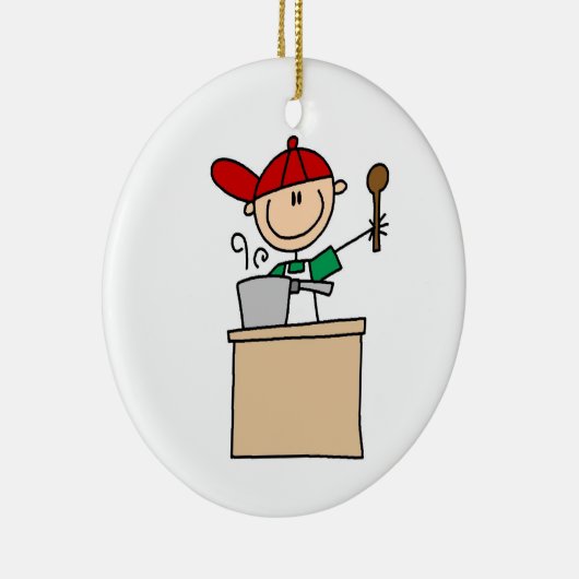 Mannelijke keuze Afbeelding Cook Keramisch Ornament (Rechts)