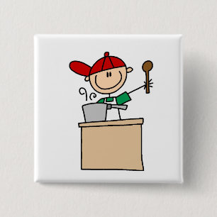 Mannelijke keuze Afbeelding Cook T-shirts en cadea Vierkante Button 5,1 Cm