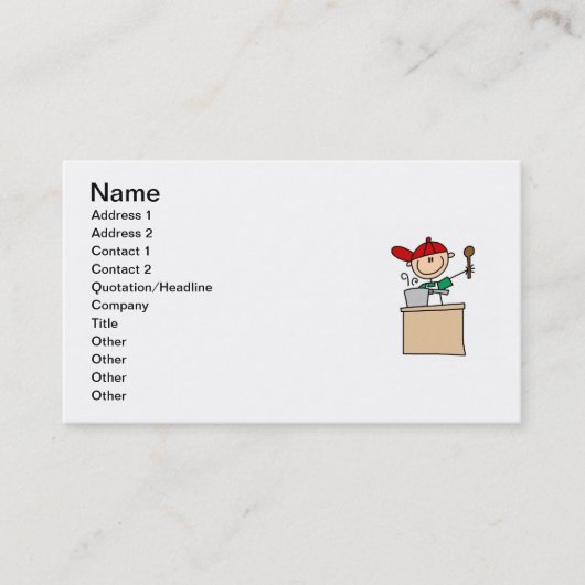 Mannelijke keuze Afbeelding Cook Visitekaartje (Voorkant)