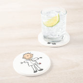 Mannelijke keuze Afbeelding Verpleegbare T-shirts  Zandsteen Onderzetter (Zijkant)