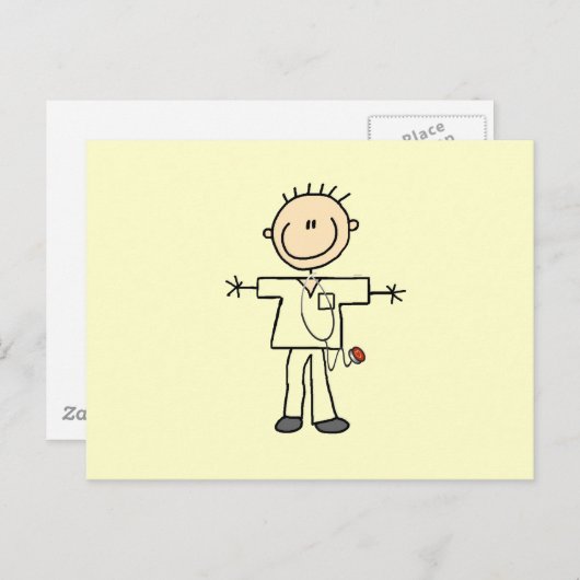 Mannelijke keuze Afbeelding Verpleegoverhemden en  Briefkaart (Voorkant / Achterkant)