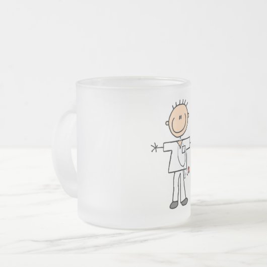 Mannelijke keuze Afbeelding Verpleegoverhemden en Matglas Koffiemok (Voorkant links)