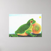 Mannelijke kikker zingt een lied om een partner aa canvas afdruk (Voorkant)