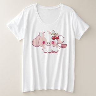 Mannelijke Koe Kers Schattig lief Koe cadeau voor Grote Maat T-shirt
