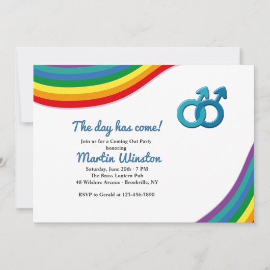 Mannelijke komt uit de Kast Uitnodiging (Voorkant)