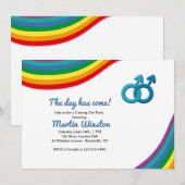 Mannelijke komt uit de Kast Uitnodiging (Voorkant / Achterkant)