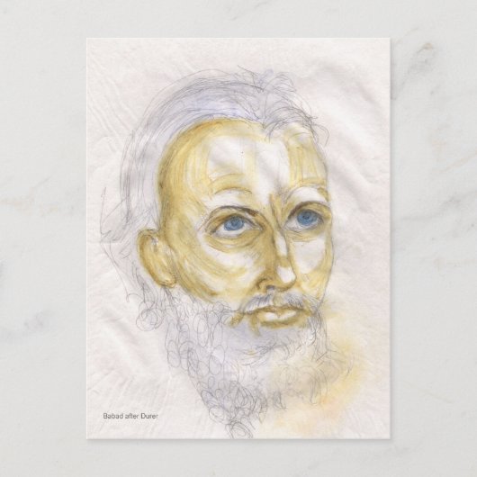 Mannelijke kop na droger, Briefkaart (Voorkant)