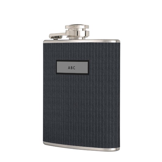 Mannelijke krijtstreep Heren Gepersonaliseerd Mono Heupfles (Links)