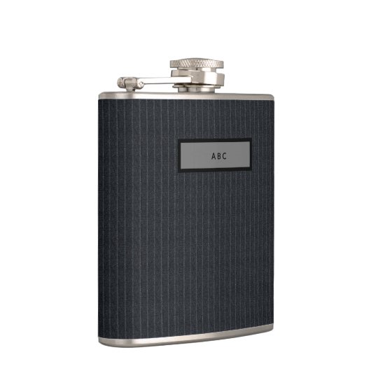 Mannelijke krijtstreep Heren Gepersonaliseerd Mono Heupfles (Rechts)