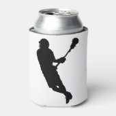 Mannelijke Lacrosse Player Silhouette Blikjeskoeler (Blikje Voorkant)