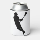 Mannelijke Lacrosse Player Silhouette Blikjeskoeler (Blikje Achterkant)