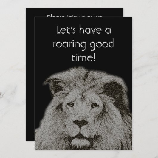 Mannelijke Leeuw - Driedaagse Partij Kaart (Voorkant / Achterkant)