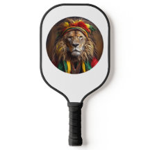 Mannelijke leeuw gekleed in rastafariaanse outfit