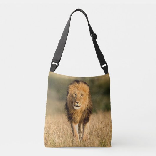 Mannelijke Leeuw Lopend Crossbody Tas (Voorkant)