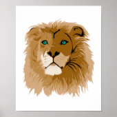 mannelijke leeuw met blauwe ogen poster (Voorkant)