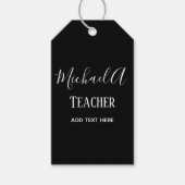 MANNELIJKE LERAAR - Klassiek Zwart Wit Gepersonali Cadeaulabel (Voorkant)