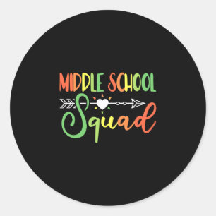 Mannelijke leraar middelbare school team prestatie ronde sticker