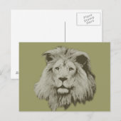 Mannelijke lion briefkaart (Voorkant / Achterkant)