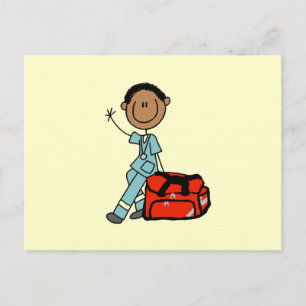 Mannelijke longverpleegkundige of EMT Briefkaart