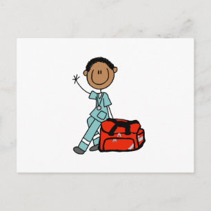 Mannelijke longverpleegkundige of EMT Briefkaart
