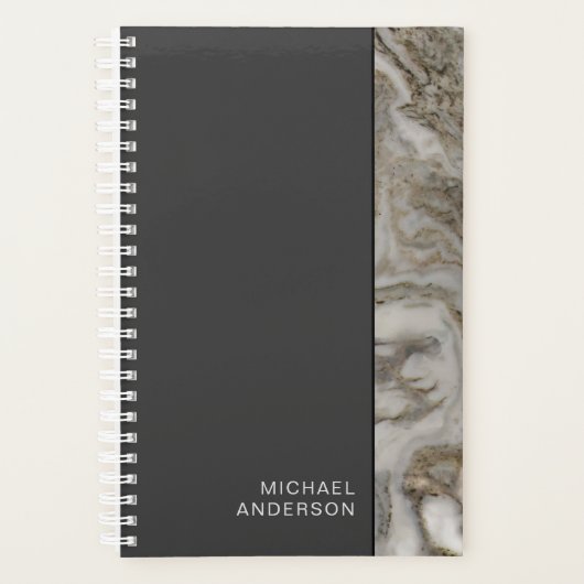 Mannelijke look Flat Black en Marble Edge Planner (Voorkant)