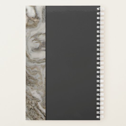 Mannelijke look Flat Black en Marble Edge Planner (Achterkant)