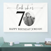 Mannelijke look Wie is 70 Foto 80ste verjaardag Spandoek (Beurs)